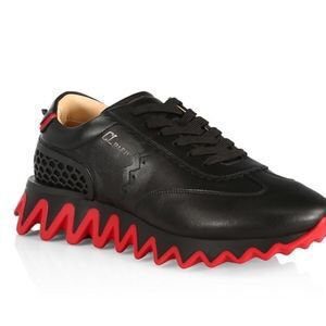Christian louboutin Loubi Shark Leather Neoprene BLACK premium Sneaker shoes
