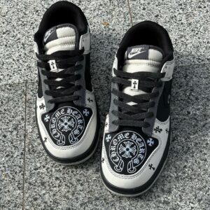 Nike SB Dunk Low Chrome Heart Dark Brown showcasing side profile and premium quality