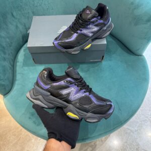 "New Balance 9060 Black Purple Rain sneakers with premium quality and a stylish black and purple design, perfect for casual and athleisure wear, available in sizes 41 to 45."