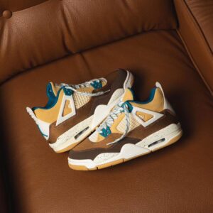 Side view of Nike Air Jordan Retro 4 Cacao Wow sneakers