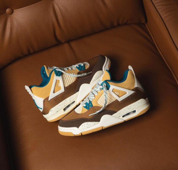 Side view of Nike Air Jordan Retro 4 Cacao Wow sneakers