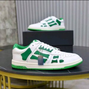 Front view of Amiri Skel Top Low White Green sneaker