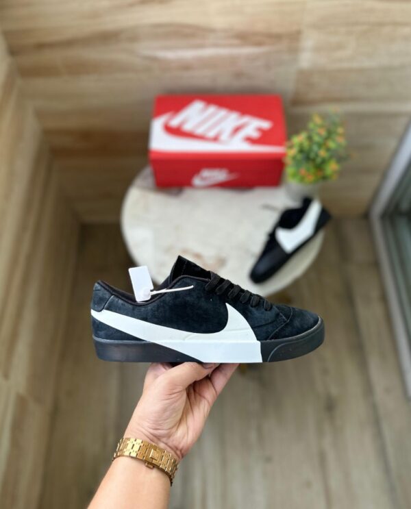 Close-up of the Nike Blazer City Low showcasing its sleek design and premium leather texture.