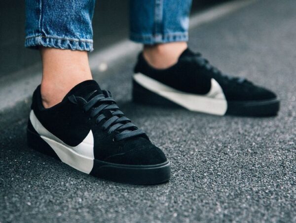 Close-up of the Nike Blazer City Low showcasing its sleek design and premium leather texture.