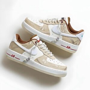 "Nike Airforce 1 Leap High front view showcasing its premium leather design and high-top structure"