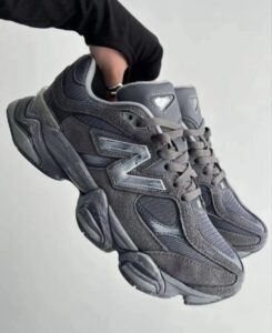 "Top view of New Balance 9060R 'Magnet Bad Sole' showcasing padded collar and breathable upper"