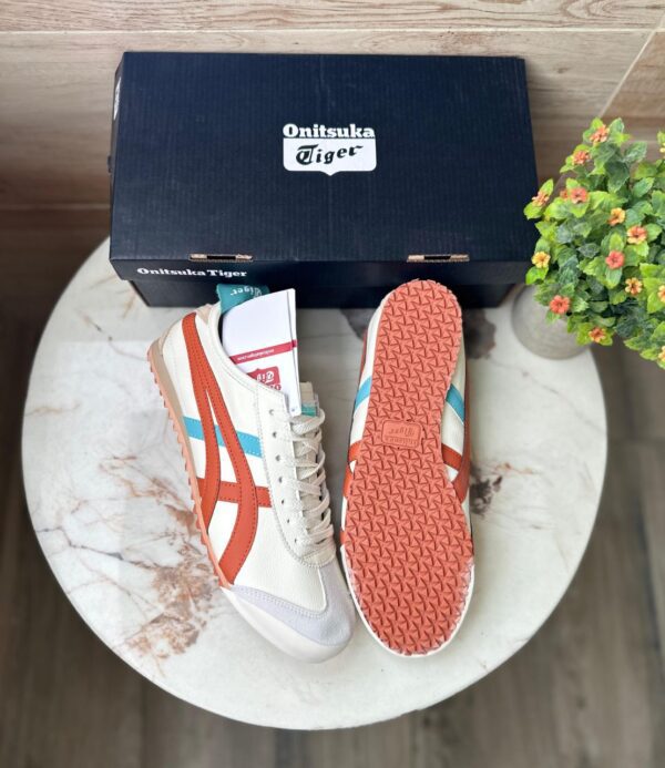 "Sole view of Onitsuka Tiger Trainers Leather featuring durable rubber sole with excellent grip and traction"