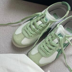 "Top view of Onitsuka Tiger Mexico 66 Deluxe Lite Green showing padded interior and comfortable fit"