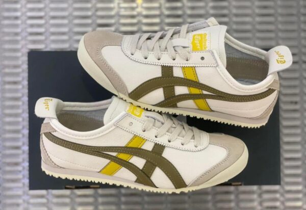 Front view of Onitsuka Tiger Mexico 66 Cream Rover sneakers.