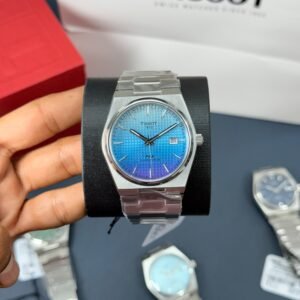 Tissot PRX Powermatic 80 Gradient Blue Dial Automatic Watch with stainless steel bracelet luxury design