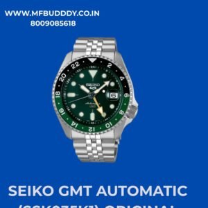 Seiko SSK035K1 GMT Automatic Green Dial Watch with Stainless Steel Bracelet