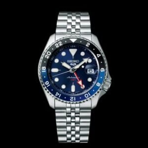 Seiko 5 Sports SKX GMT SSK003K1 Blueberry Automatic Watch Blue Dial Stainless Steel