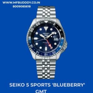 Seiko 5 Sports SKX GMT SSK003K1 Blueberry Automatic Watch Blue Dial Stainless Steel