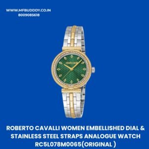 Roberto Cavalli Green Dial Women's Watch with Two-Tone Stainless Steel Bracelet