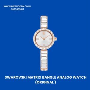 Swarovski Matrix Bangle Rose Gold Women's Watch with Crystal Bezel and Silver Sunray Dial