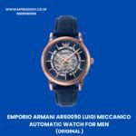Emporio Armani AR60050 Luigi Meccanico Automatic Watch with Blue Dial and Blue Leather Strap