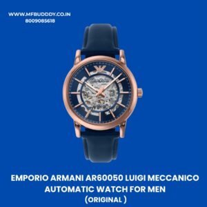 Emporio Armani AR60050 Luigi Meccanico Automatic Watch with Blue Dial and Blue Leather Strap