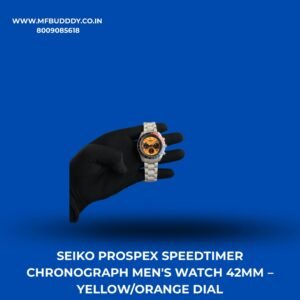 Seiko Prospex Speedtimer Chronograph-Style Watch 42mm Yellow Orange Dial